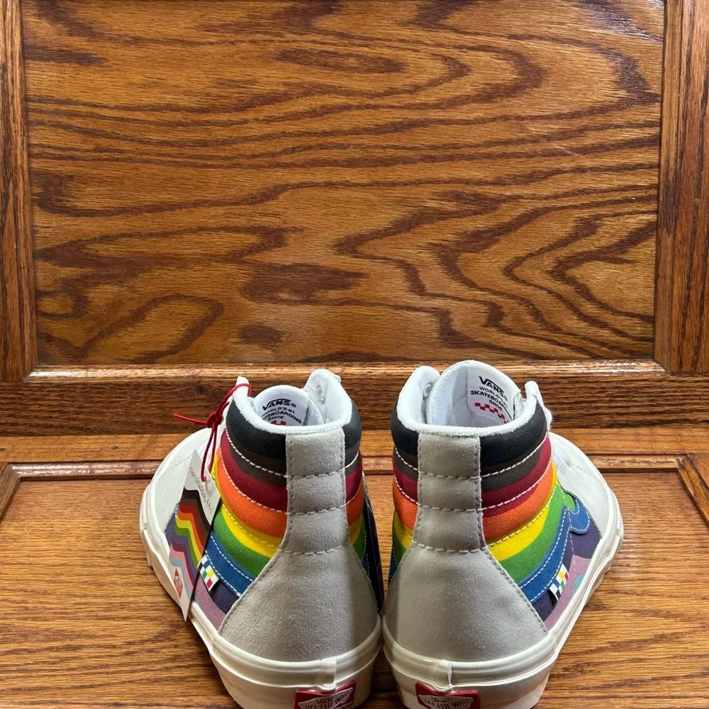 Vans Skate‎ Sk8 Hi Pride White Multi Shoes - Picture 6 of 9